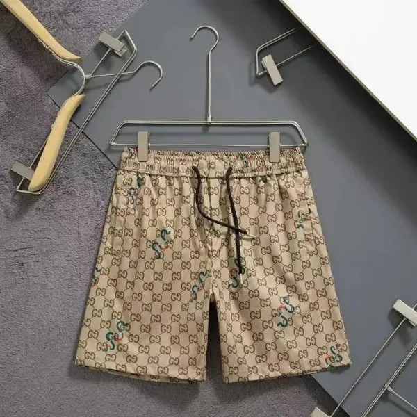 Gucci GG Monogram Snake Print Swim Shorts Beige - 1