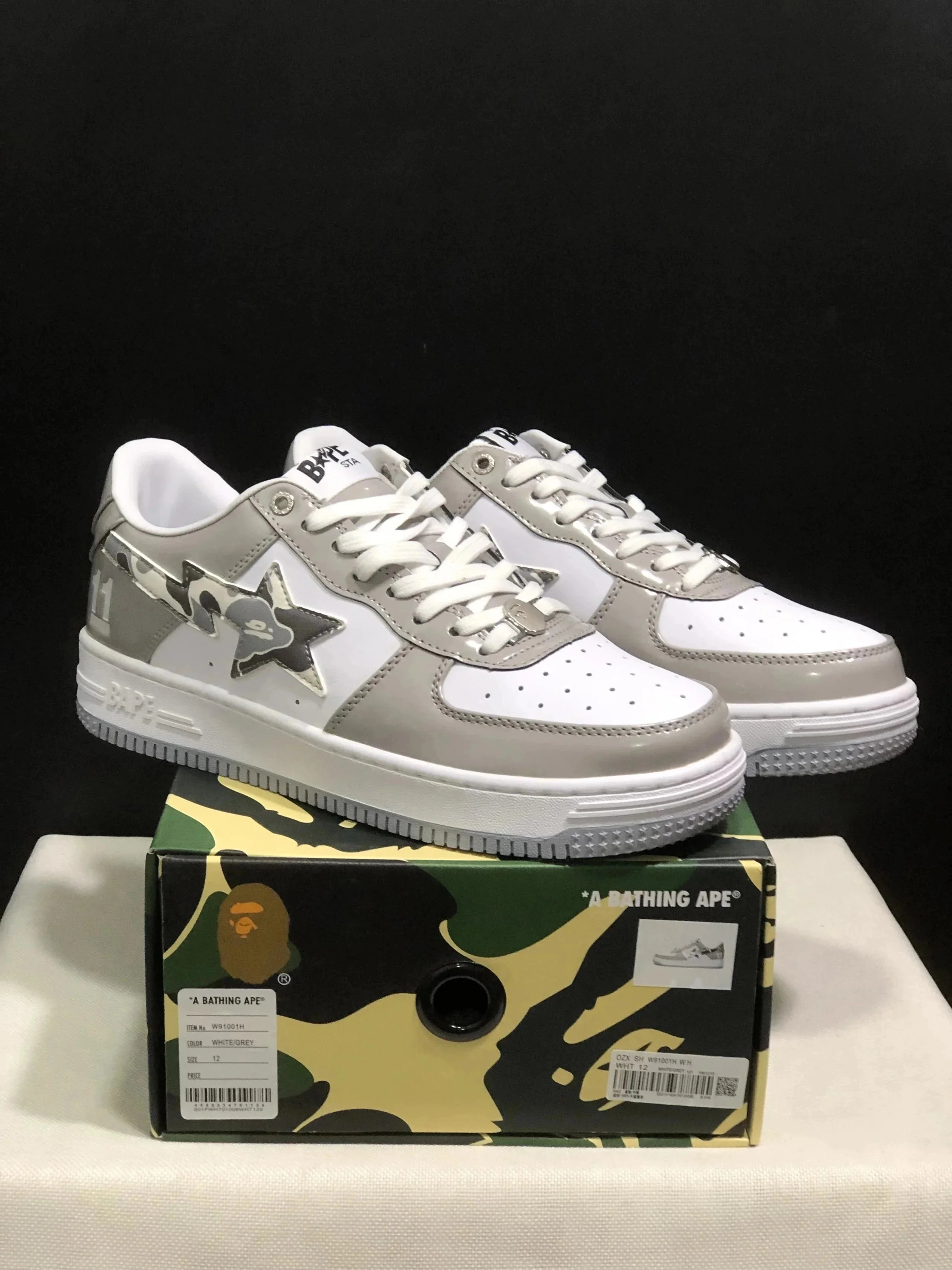  A Bathing Ape Bape Sta White/Grey sneakers