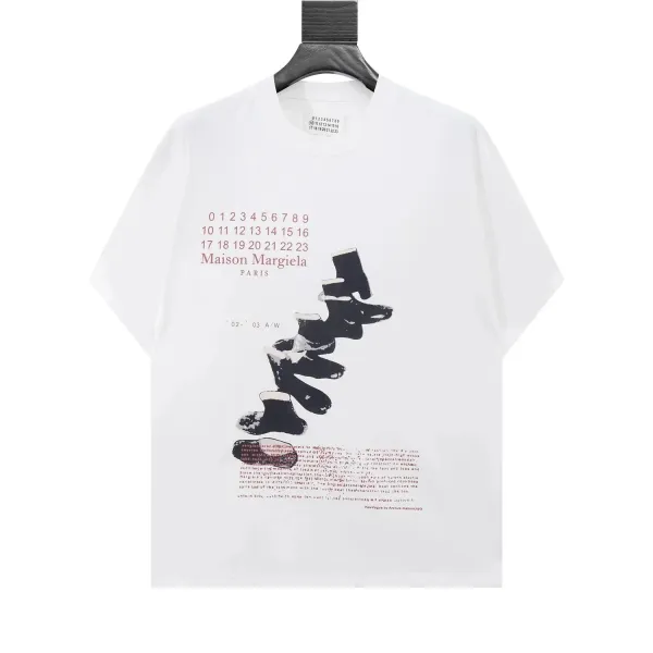Maison Margiela Number Print White T-Shirt - 6