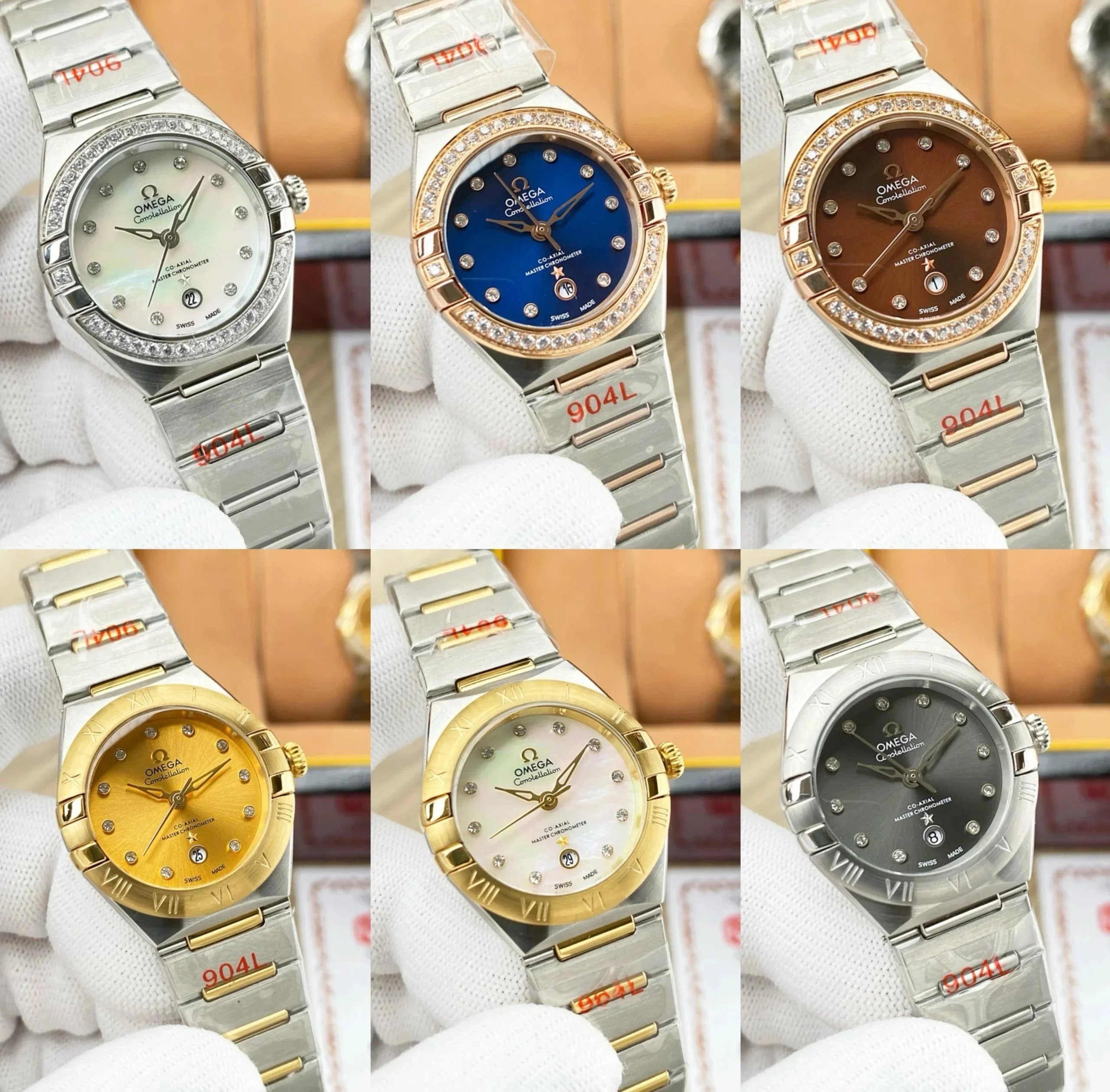【Special Price】Luxury Watch with Diamonds - Omega Constellation Series 29mm Sapphire Crystal Quartz Watch for Women, Birthday Gift, Jia Yun Brand, Date Display, Luminous, Sports Watch, Electronic Watch, Ladies' Waterproof Watch, Box Set
