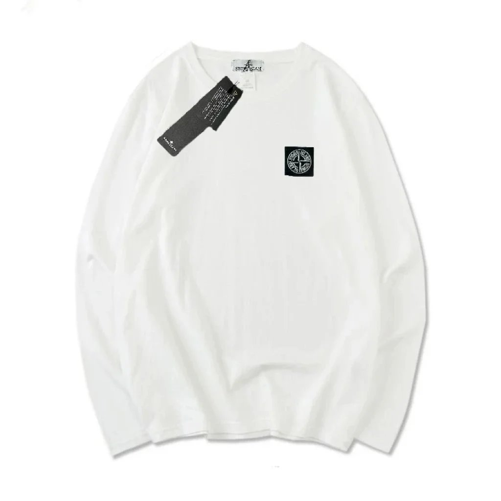 Stone Long Sleeve T White Badge