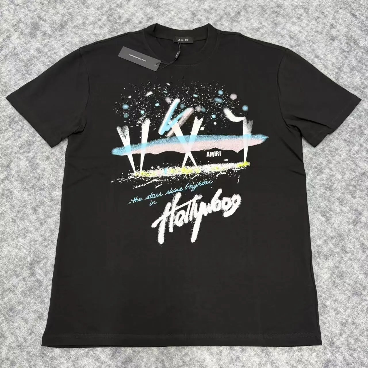 AMIT Logo Print Washed Vintage Heavy Cotton T-Shirt