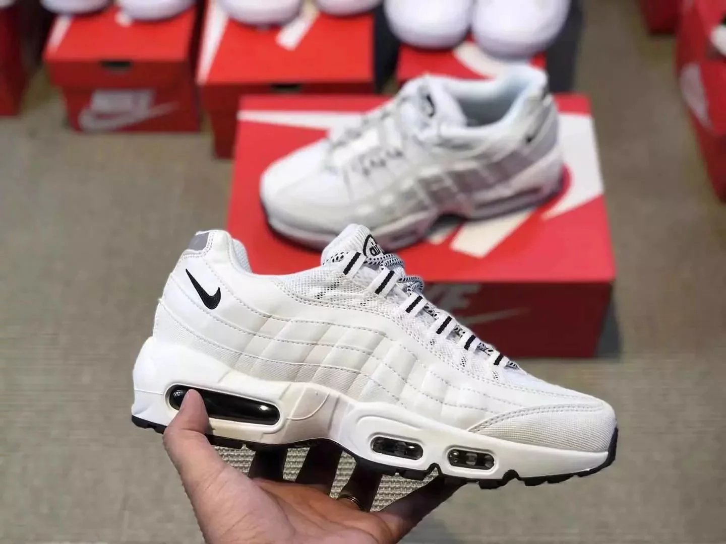 Nike Air Max 95 White Black Sneakers - 1