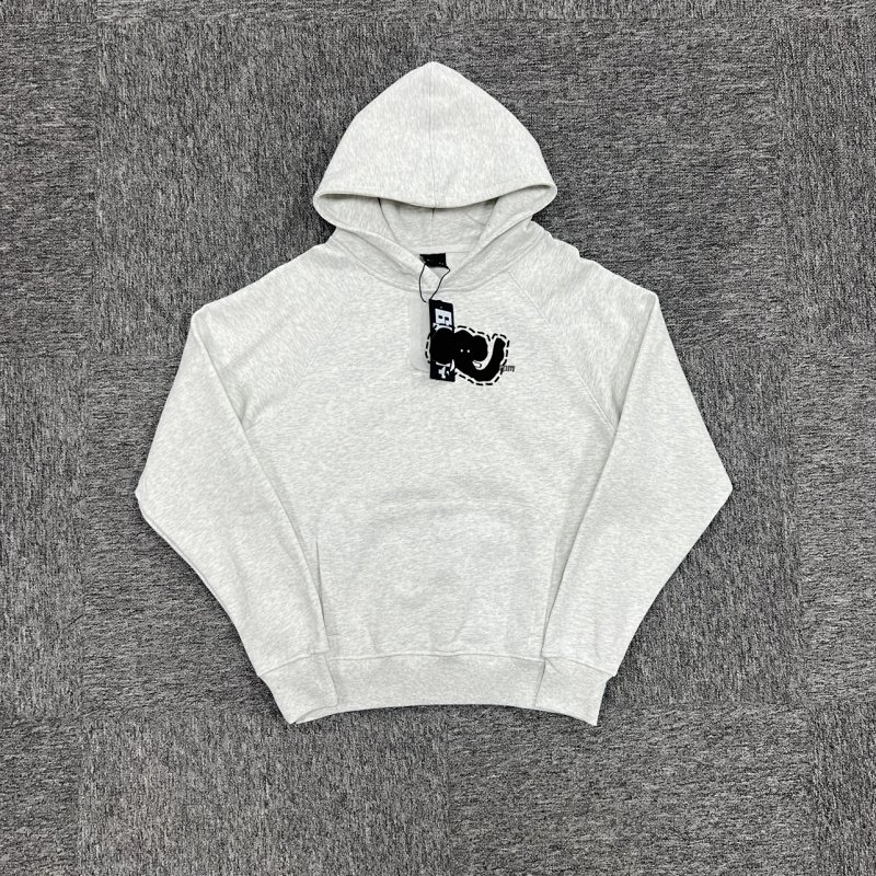 6PM  HOODIE-GREY MELANCE 基础款小刺绣 灰色卫衣 6PM-12