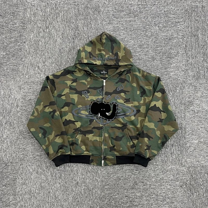 Camo Zip Up Hoodie 迷彩拉链衫 BPM-33