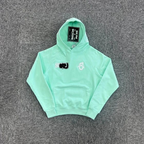 Co branded light green hoodie 6PM-2
