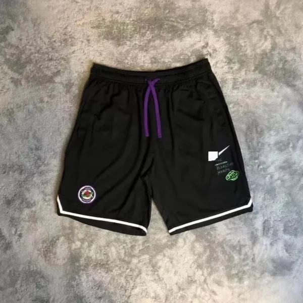 Nike x Planet of Hoops Black Basketball Shorts with Purple Drawstring - 1