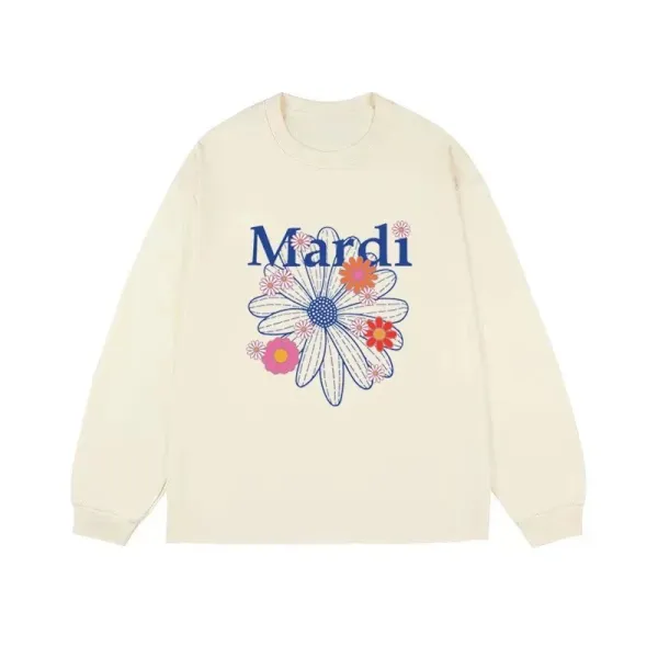 Mardi Floral Print Long-Sleeve T-Shirt Beige - 1
