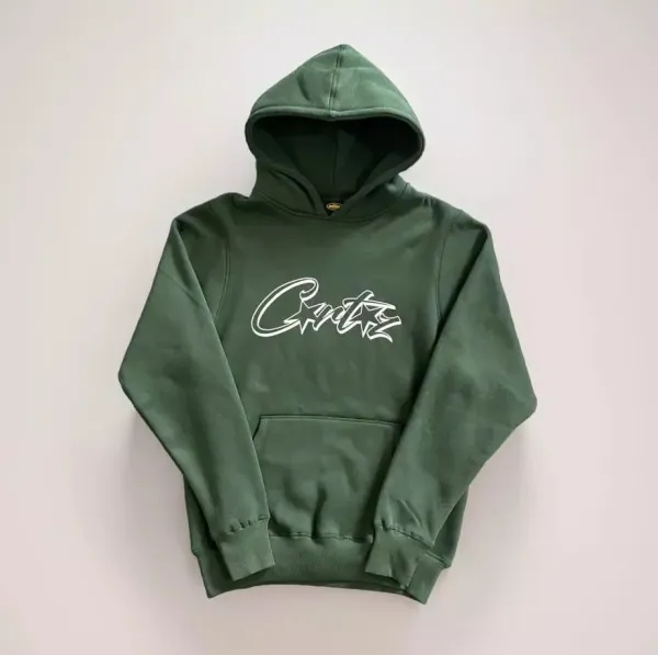 Corteiz Green Script Logo Hoodie - 1