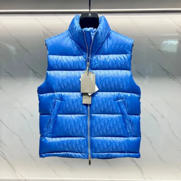 Dior Oblique Monogram Blue Down Vest - 1