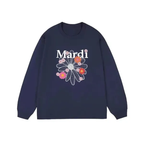 Mardi Floral Graphic Long-Sleeve T-Shirt Navy - 1