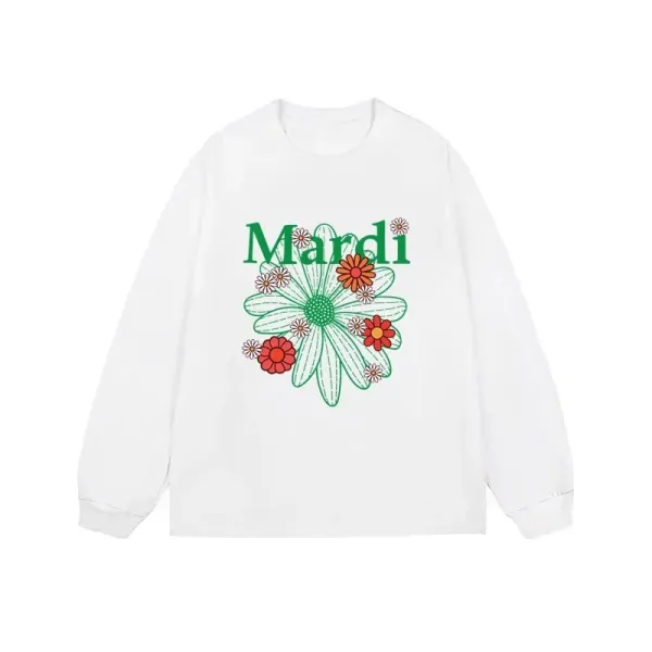 Mardi Floral Print Long Sleeve T-Shirt White - 1