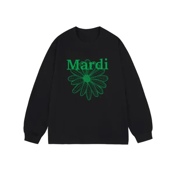 Mardi Daisy Graphic Long-Sleeve T-Shirt Black - 1