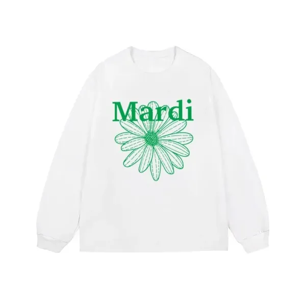 Mardi Daisy Print Long-Sleeve T-Shirt White - 1