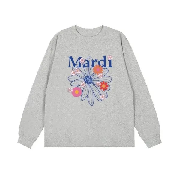 Mardi Floral Graphic Long-Sleeve T-Shirt Gray - 1