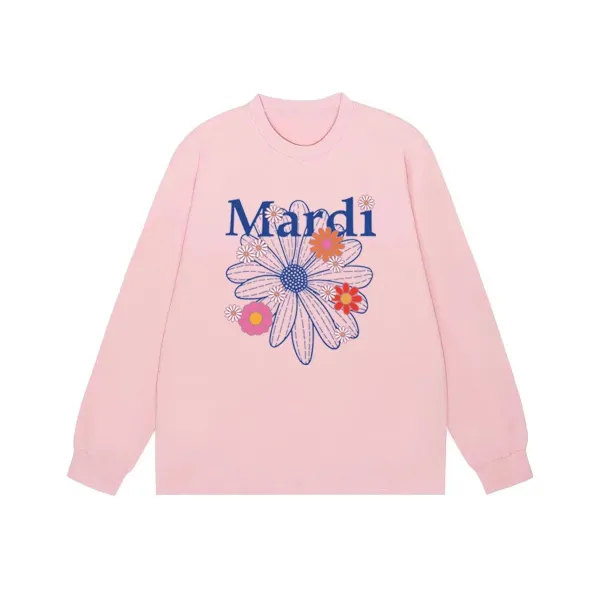 Mardi Floral Print Long-Sleeve T-Shirt Pink - 1
