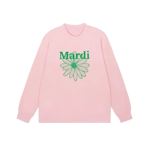 Mardi Daisy Print Long-Sleeve T-Shirt Pink - 1