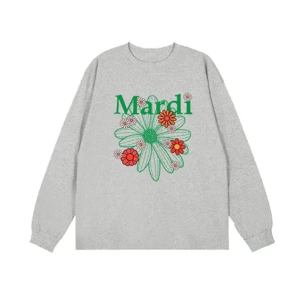 Mardi Floral Graphic Long-Sleeve T-Shirt Gray - 1