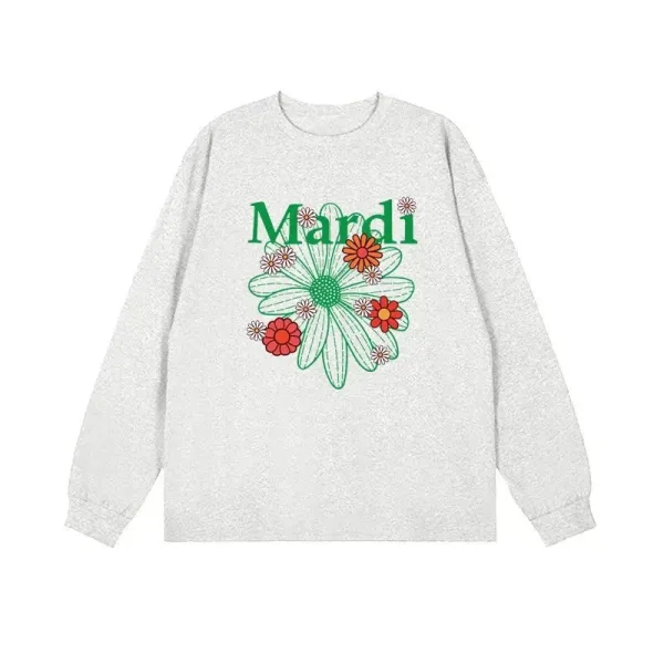 Mardi Floral Graphic Long-Sleeve T-Shirt White - 1
