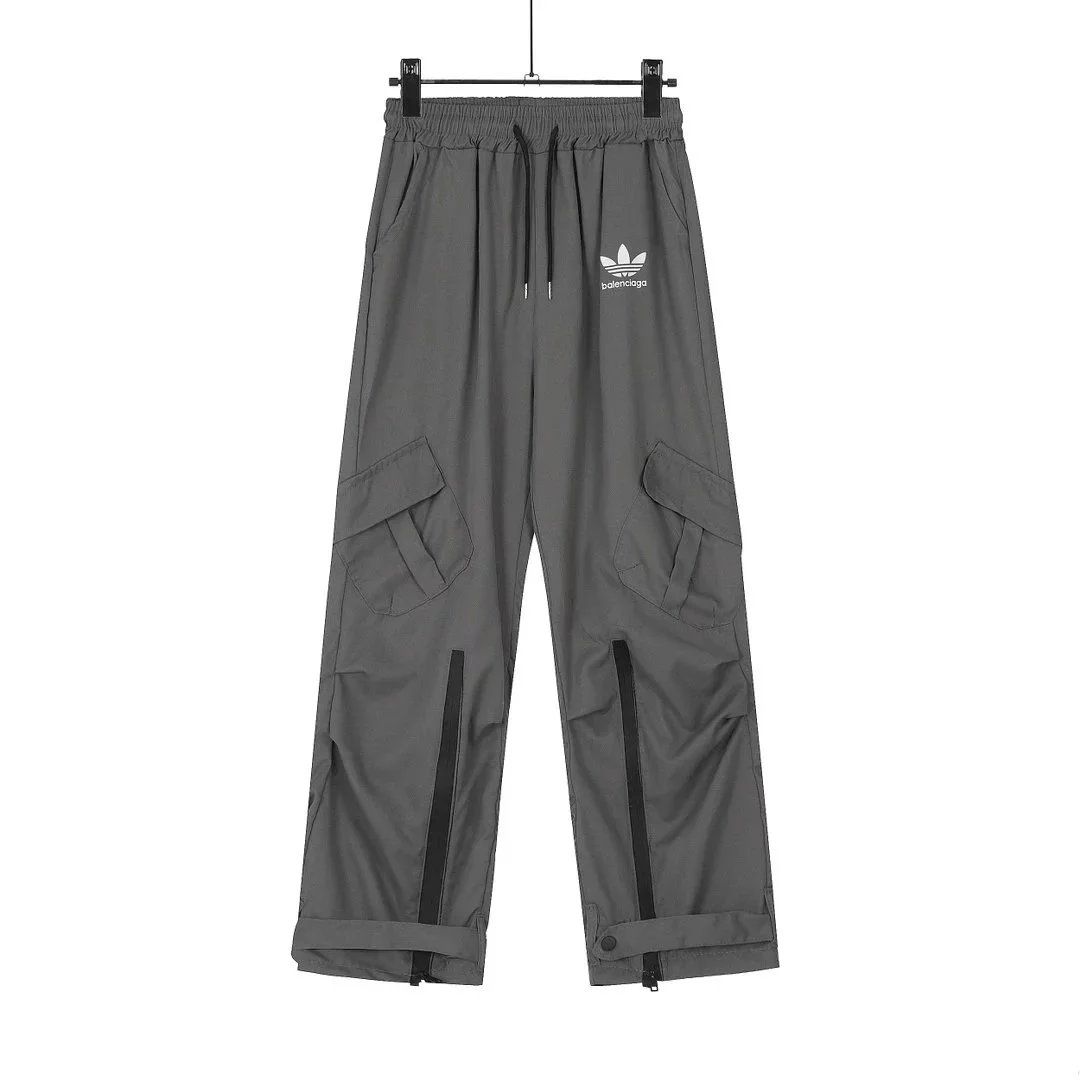 Black Cargo Shorts with Ship Logo Design