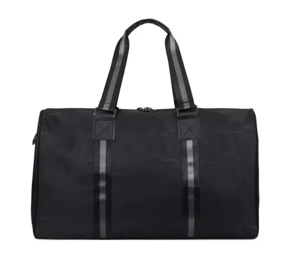 Design Minimalist Black Nylon Duffle Bag - 11