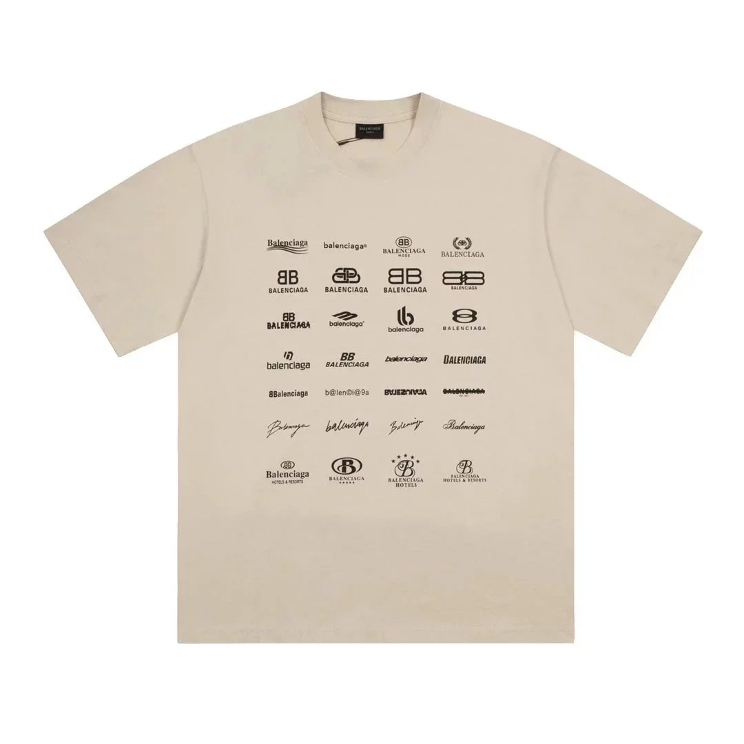 Balenciaga BB Logo Distressed Print Black T-Shirt - 12