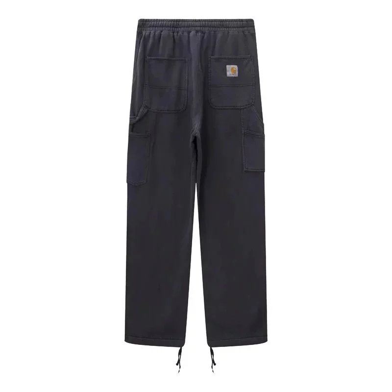 Black Cargo Shorts with Ship Logo Design