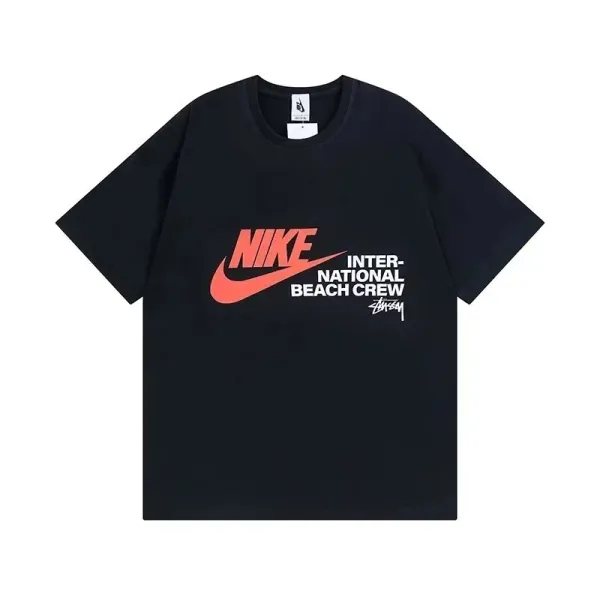 Nike x Stüssy International Beach Crew Black T-Shirt - 1