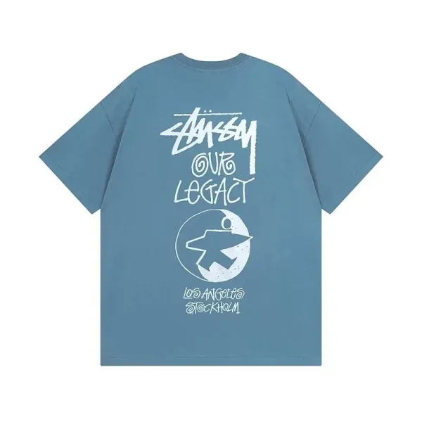 Stussy Our Legacy Los Angeles Stockholm T-Shirt Blue - 1