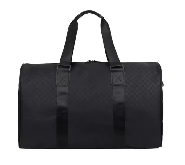 Design Minimalist Black Nylon Duffle Bag - 12