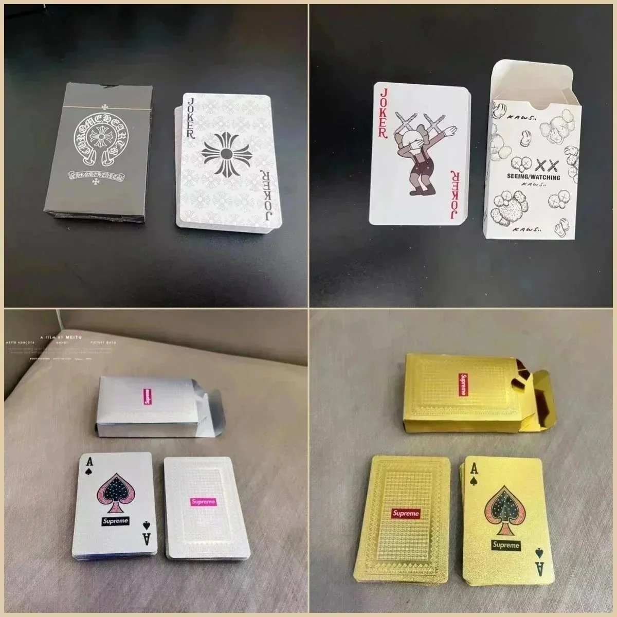 Supreme Playing Cards Set in Various Colors and Designs