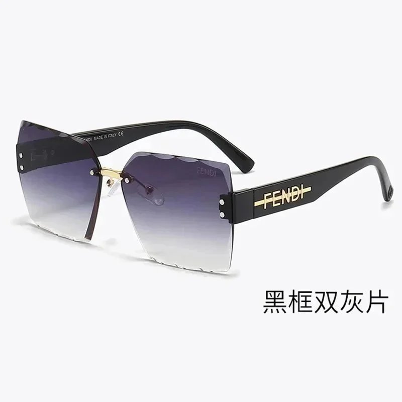 Vintage Square Rimless Sunglasses Women Cut Lens Big Metal Frameless Men Sun Glasses Shades Sunnies – QC photo 1