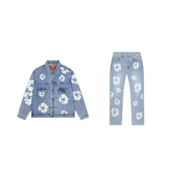 Levi's Floral Print Denim Jacket and Jeans Set