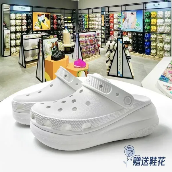Crocs Classic Platform Clog White Sandals - 1