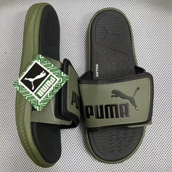 Puma Leadcat FTR Olive Green Slide Sandals - 1