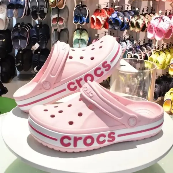 Crocs Classic Clog Pink with Red Logo Casual Shoes - 1