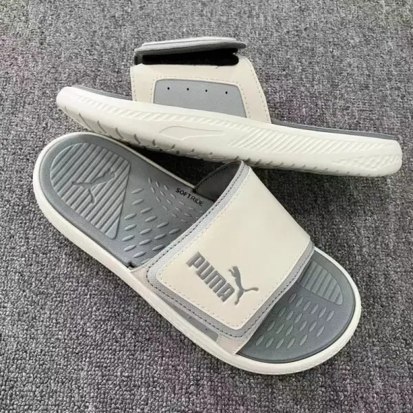 Puma Softride Slide White Gray Slippers - 1