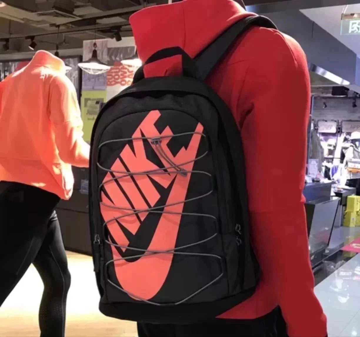 Nike Heritage Backpack Pink Gold Logo Casual Backpack - 9