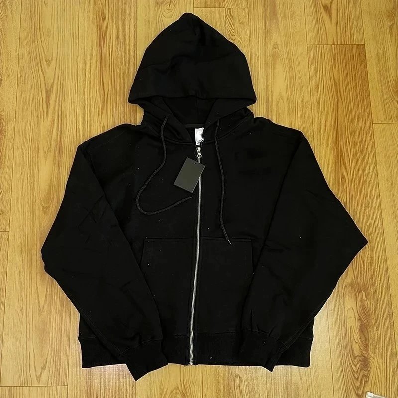 Generic Fleece Zip Hoodie Jacket Black