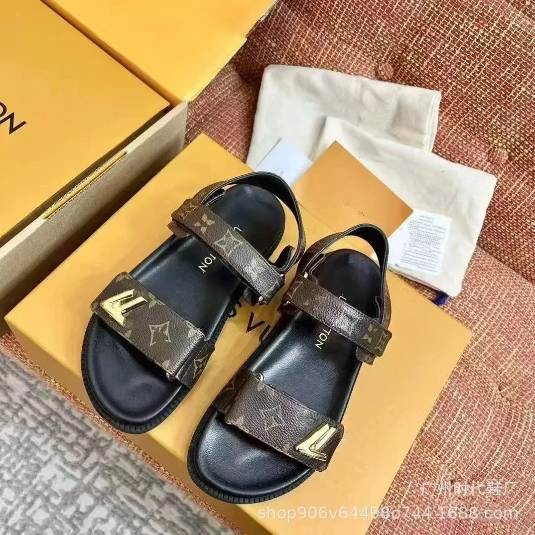 LY Women's Double Buckle Flat Sandals