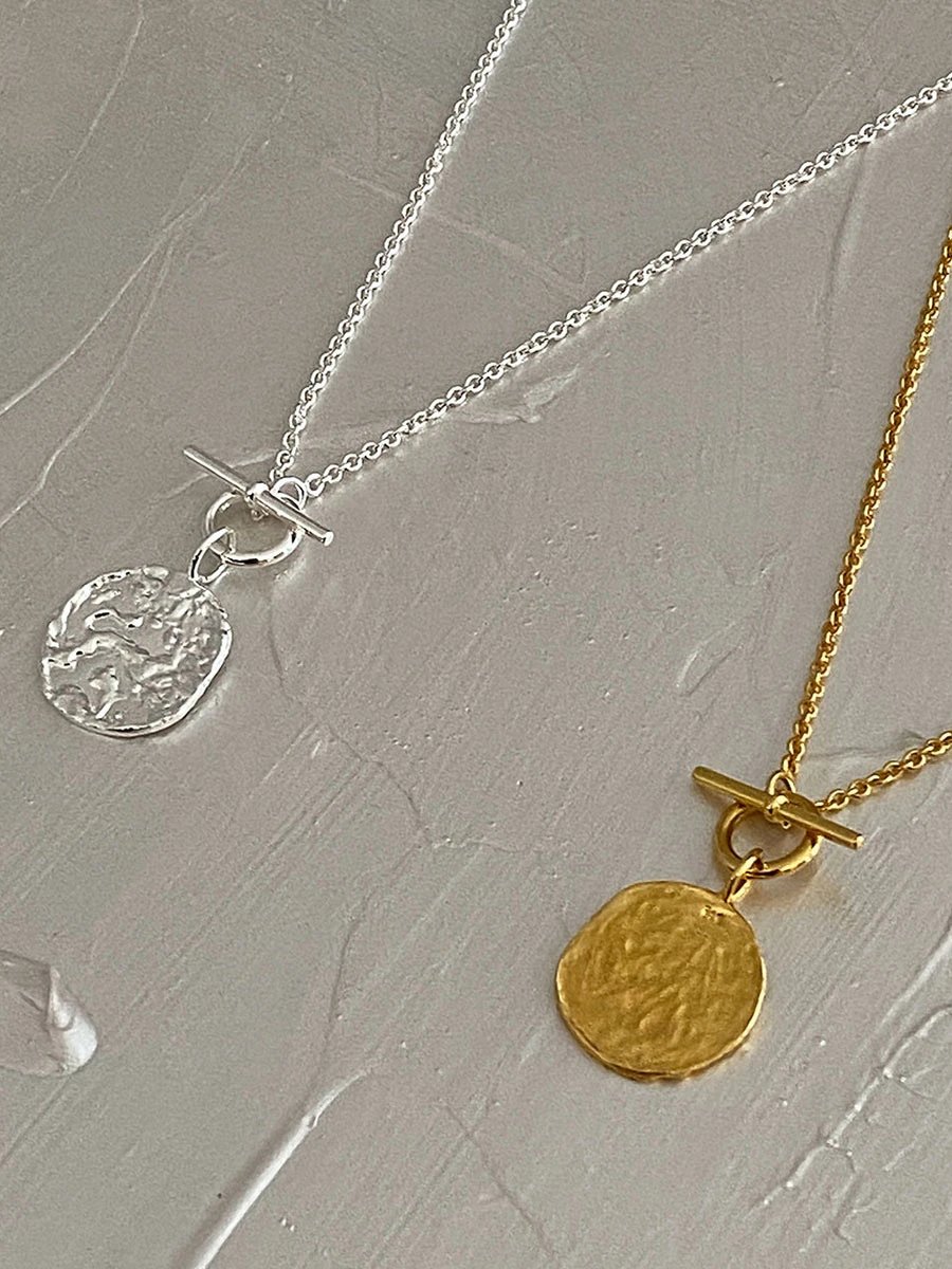 Handcrafted Textured Coin Pendant Necklaces T-Shirt