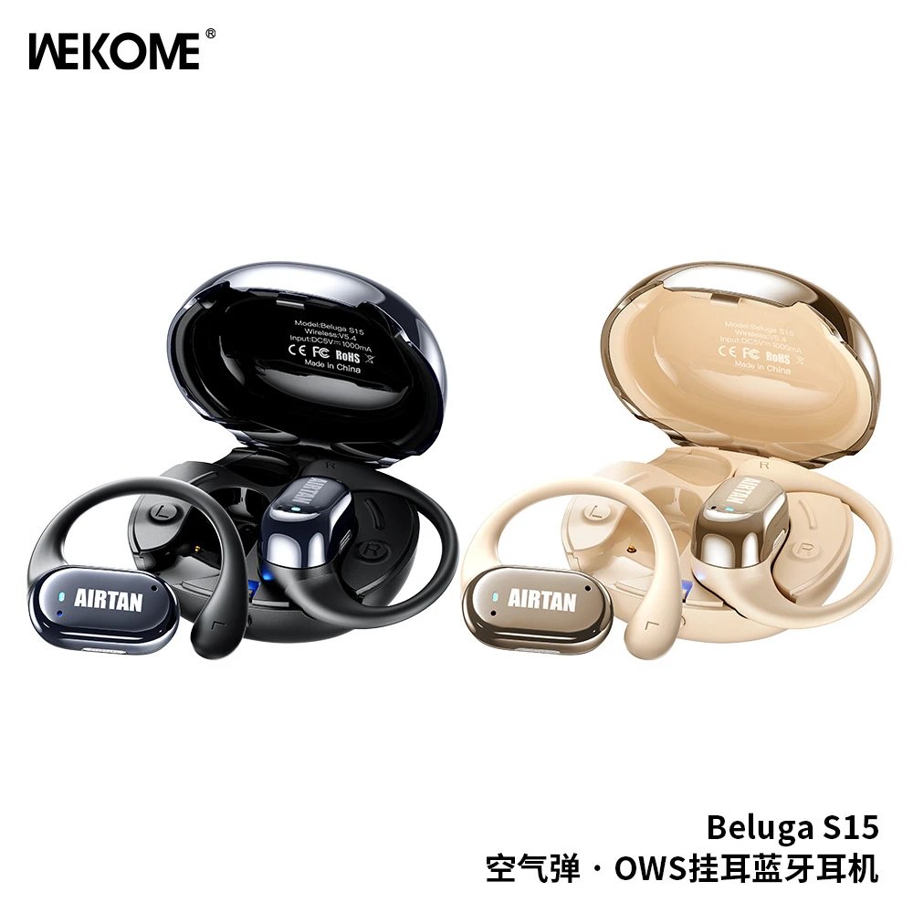 Wekome Beluga S15 Airtan Ows Hook-Ear Bluetooth Earbuds T-Shirt