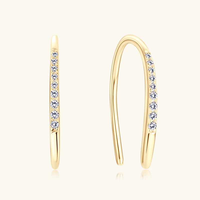 Gold Diamond-Set Hoop Earrings T-Shirt