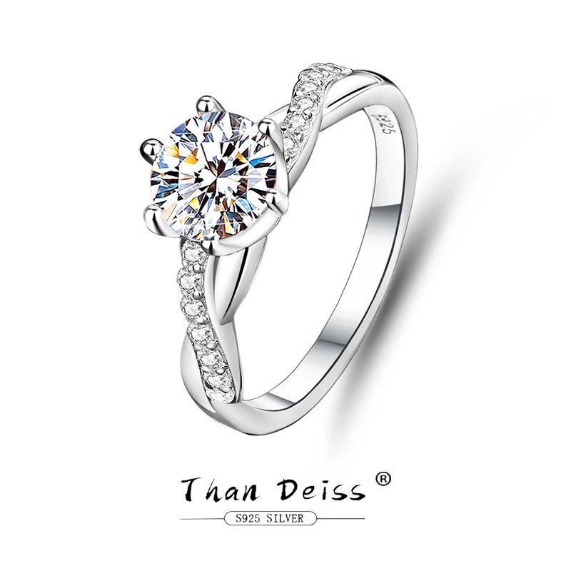 Louis Vuitton Than Deiss S925 Silver Solitaire Ring With Twisted Band And Pave Accents T-Shirt