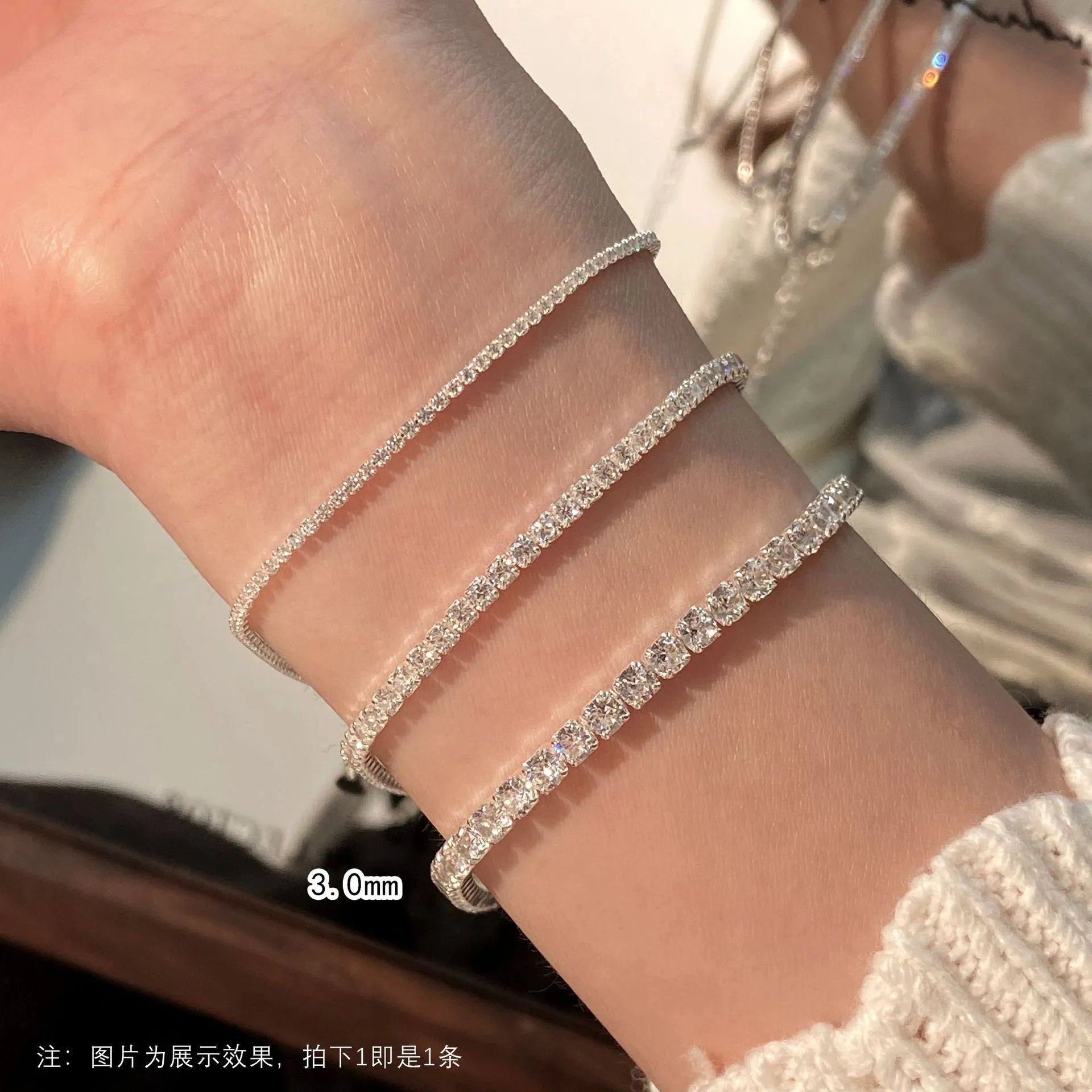Elegant Tennis Bracelet Set T-Shirt