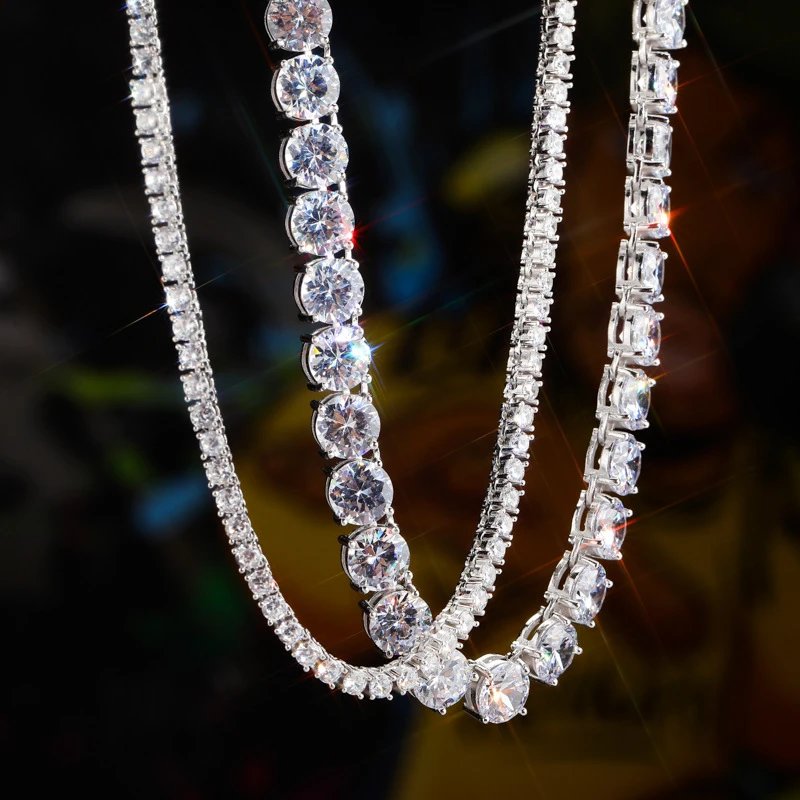 Crystal Tennis Chain Necklace T-Shirt