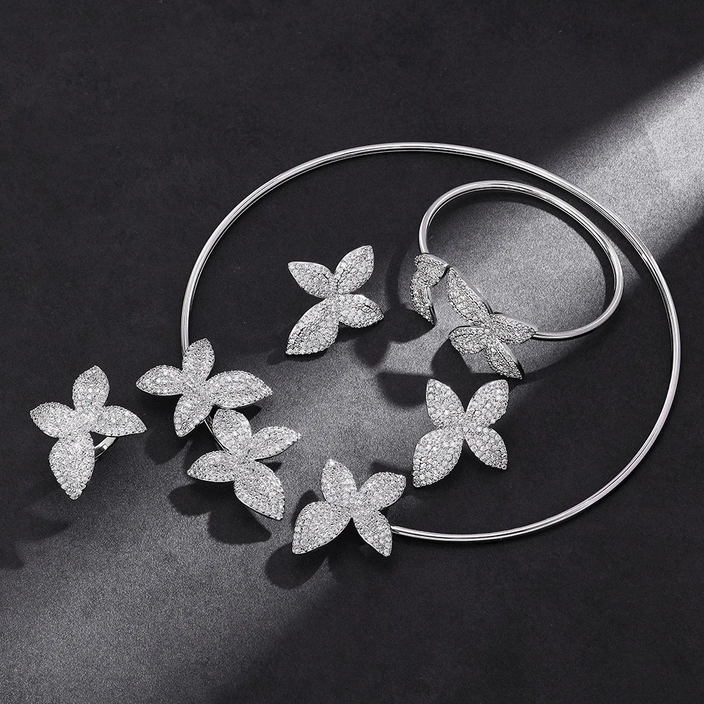 Butterfly Crystal Cluster Jewelry Set T-Shirt