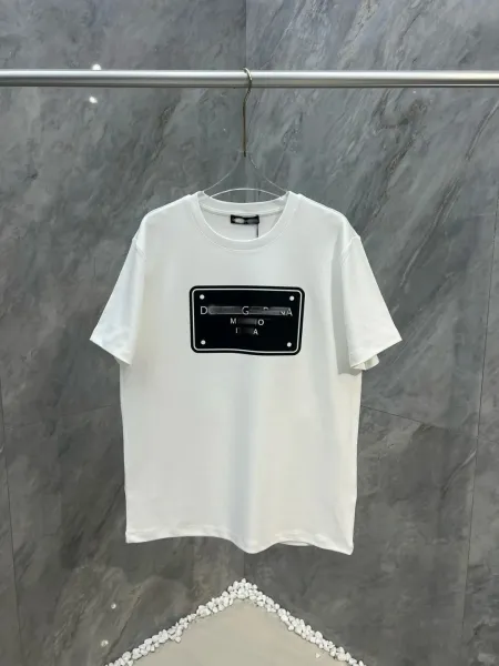 Dolce & Gabbana License Plate Logo White T-Shirt - 1