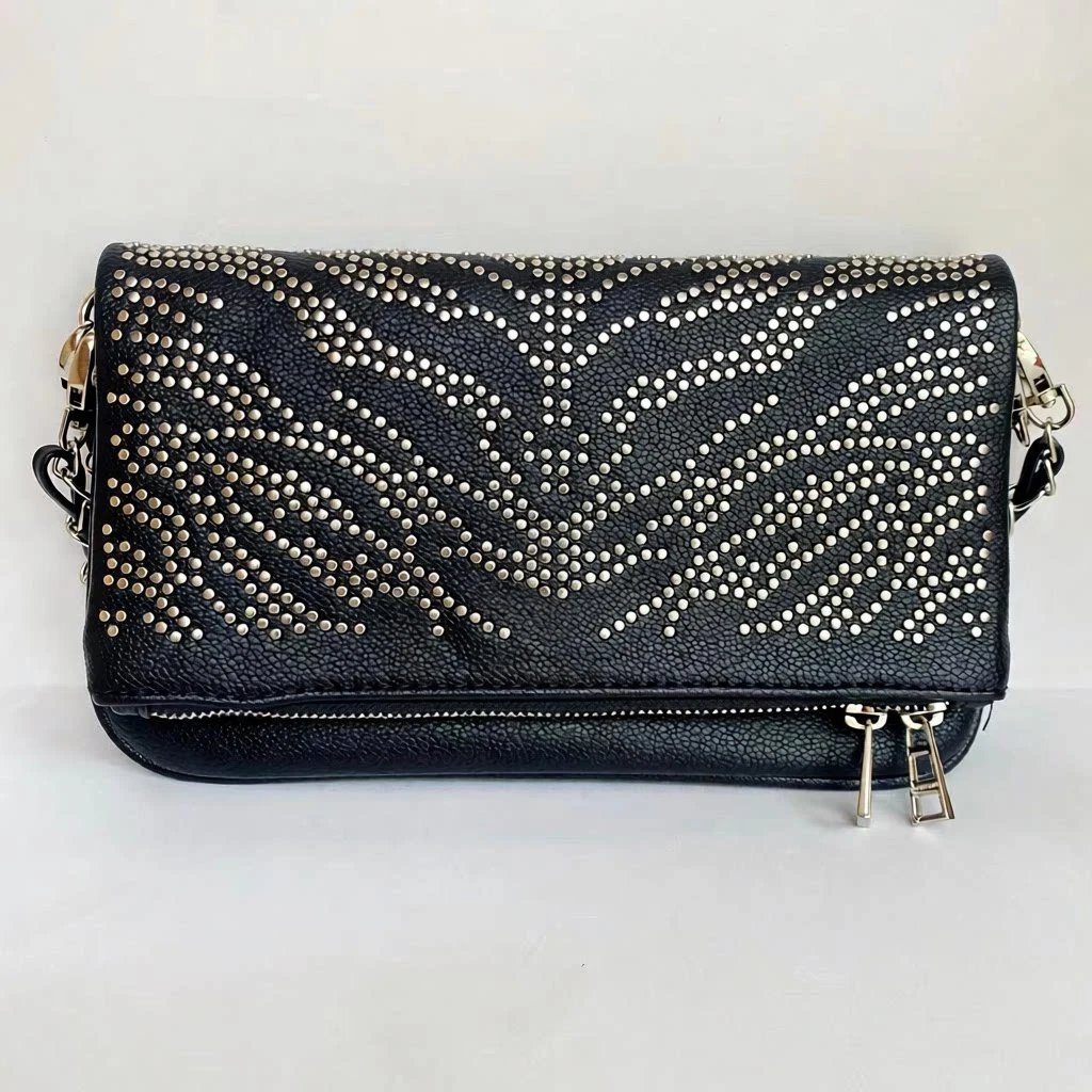Unbranded Crossbody Bags Wing-Emblem Chain-Strap Tassel Bag — Full nail 1