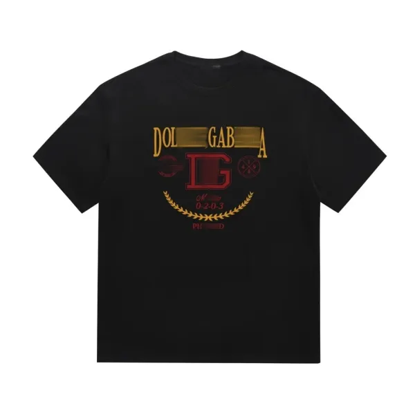 Dolce & Gabbana Graphic Print Black T-Shirt - 1